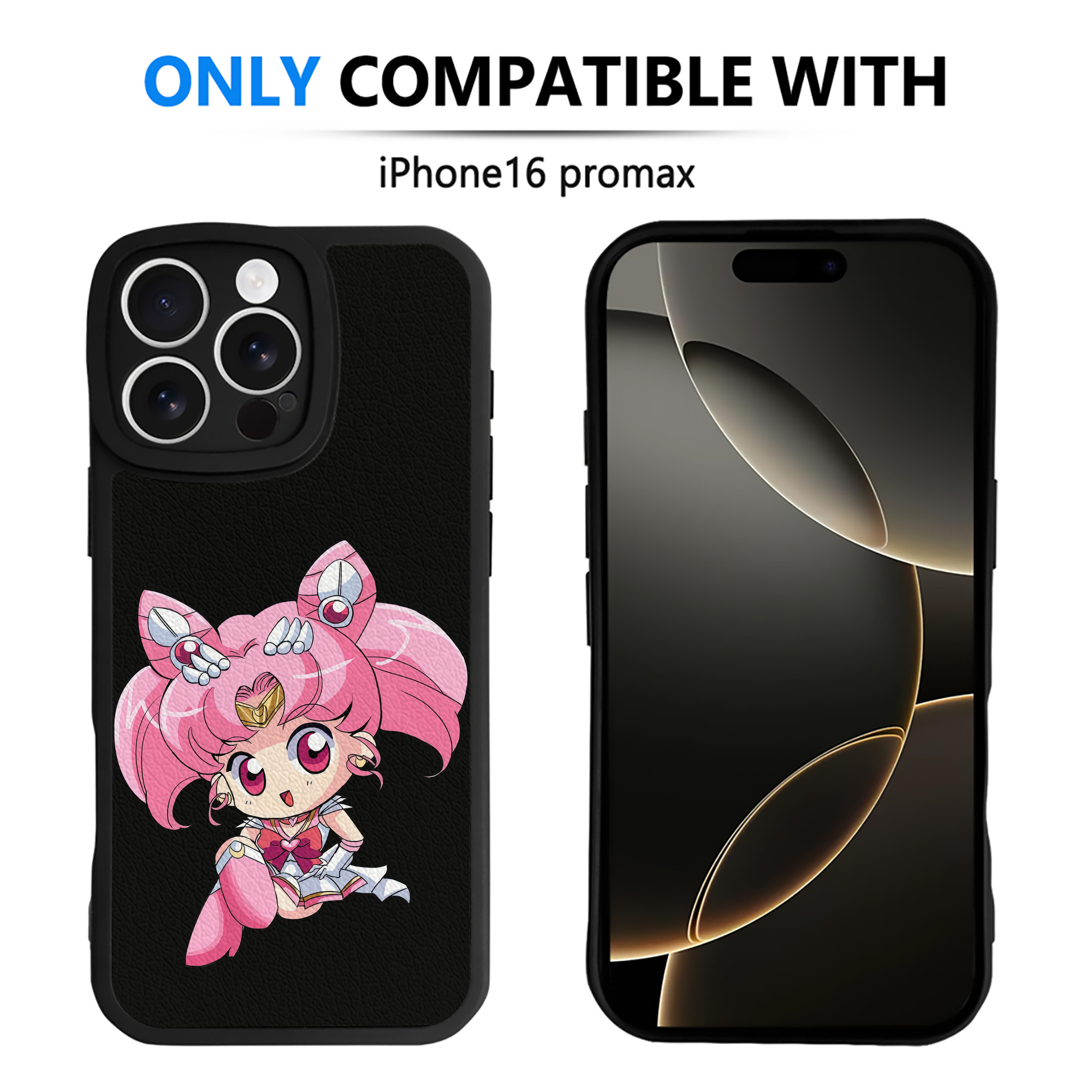 （画像用） 美少女戦士セーラームーン ちびうさ Sailor Moon Chibiusa Tsukino Usagi Small Lady Serenity 【iPhone 16シリーズ対応】シリコンスマホケース（レザー調） 材質：シリコン
